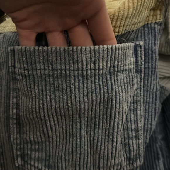 Oli & Hali Mineral Washed Color Block Fitted Corduroy Denim Jacket Raw Hem - Picture 16 of 17